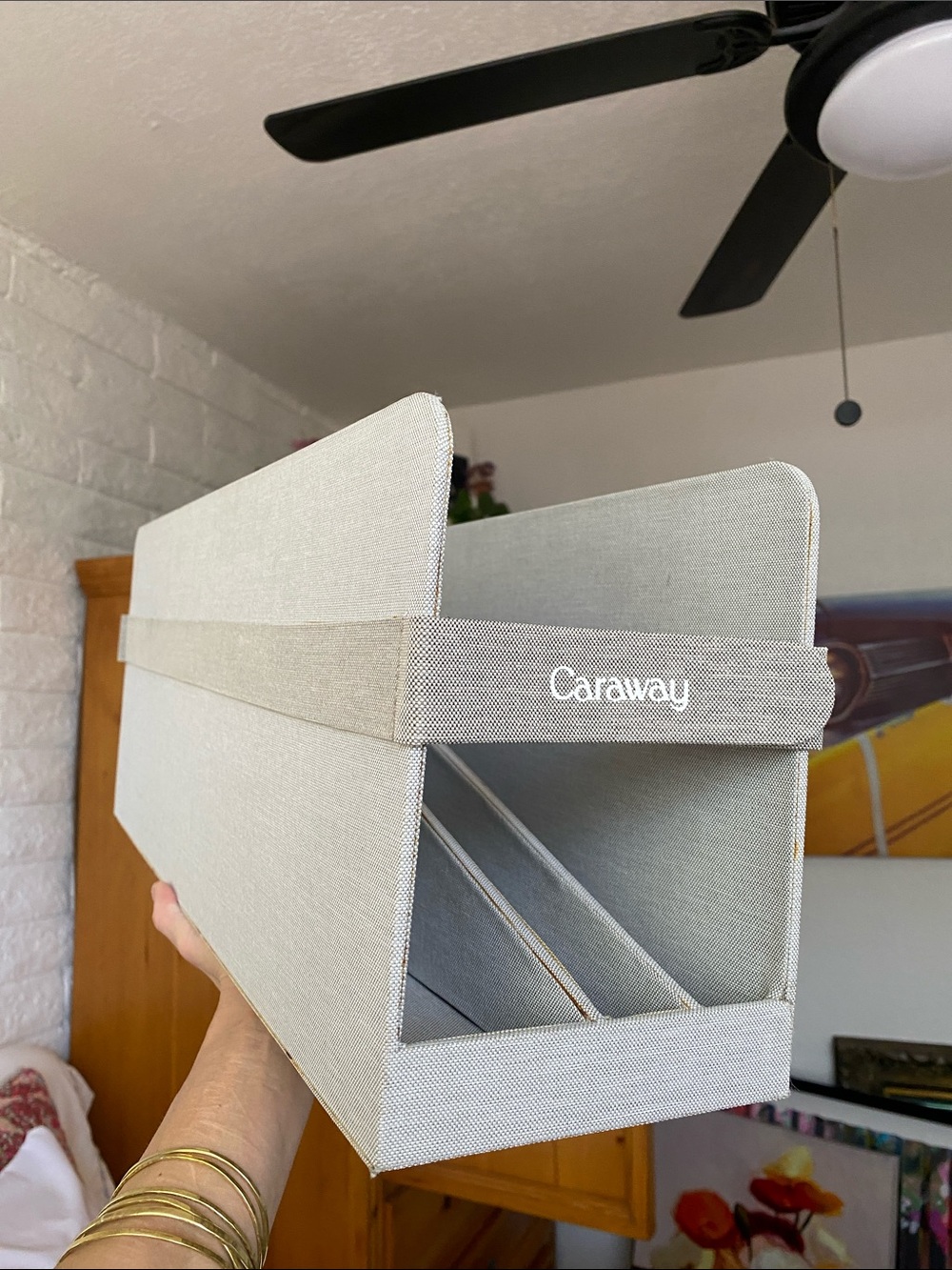 Caraway Grey Fabric Storage Organizer for Baking Pans
